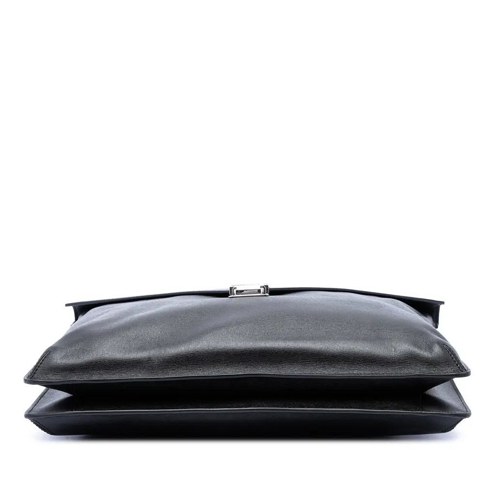 Fendi Leather Envelope Briefcase Black Leather Good - Inside View