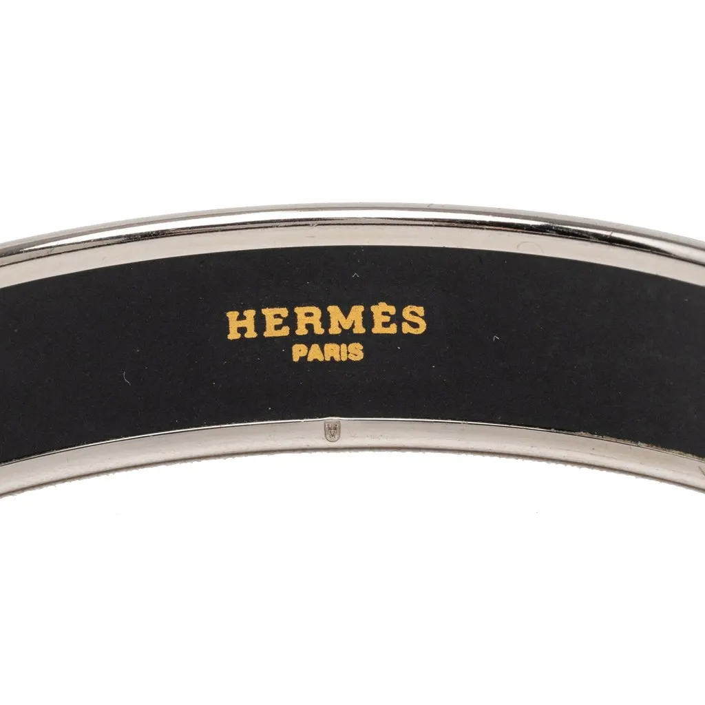 Hermès Narrow Enamel Moon and Stars Bangle 70 Green Very good - Model View