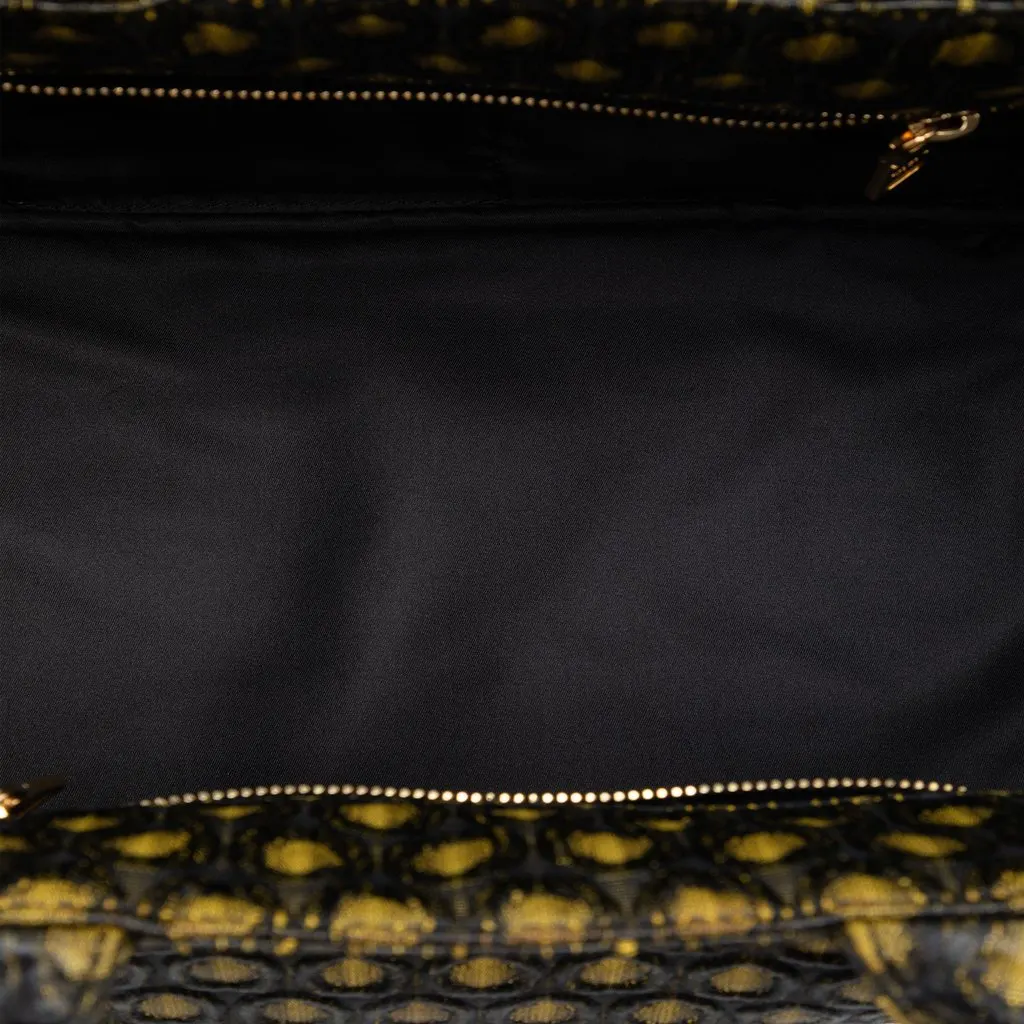 Prada Tessuto Broccato Canapa Tote Gold Polyamide Very good - Model View