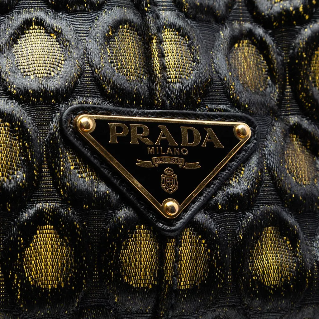 Prada Tessuto Broccato Canapa Tote Gold Polyamide Very good - Box View