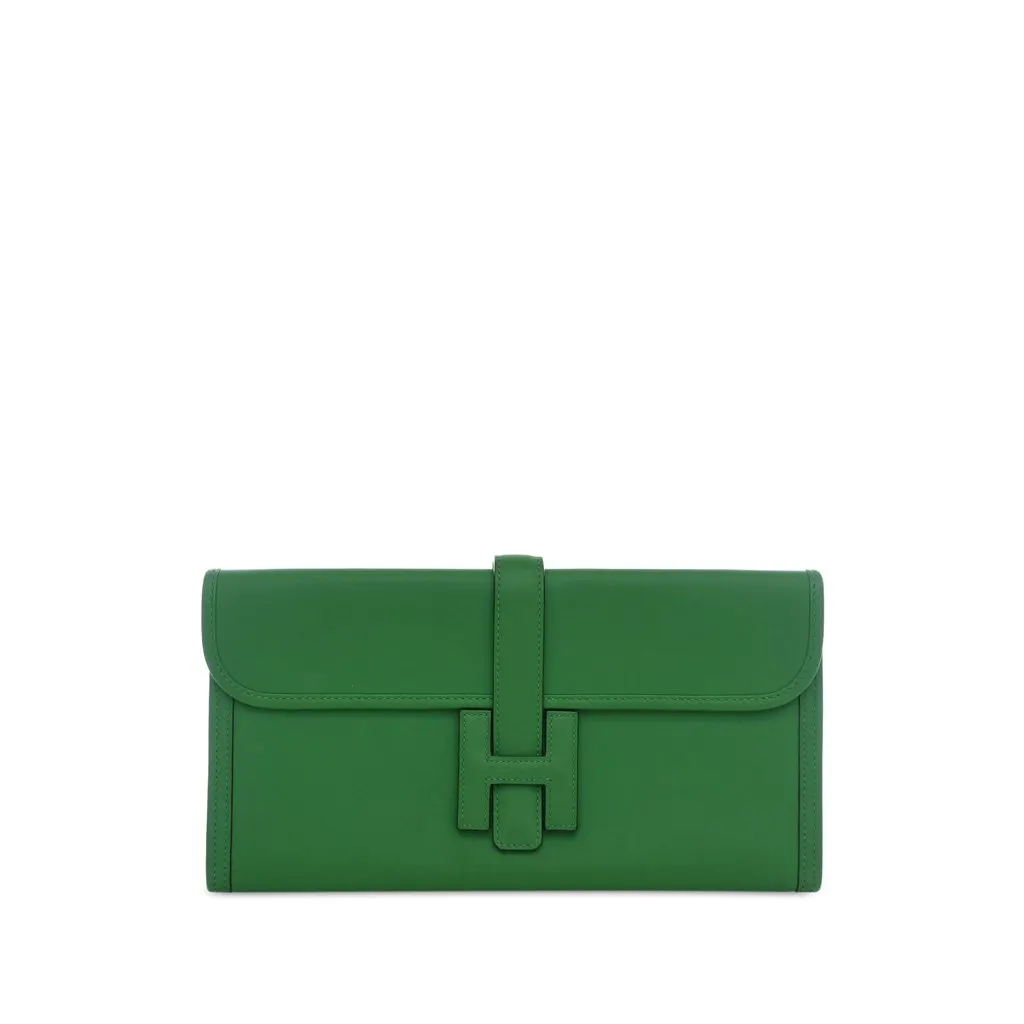 Hermès Swift Jige Elan 29 Green Leather Very good - Front View