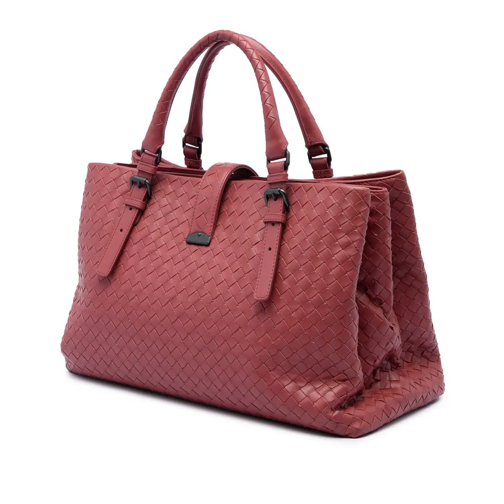 Bottega Veneta Medium Nappa Intrecciato Roma Tote Red Leather Very good - Back View