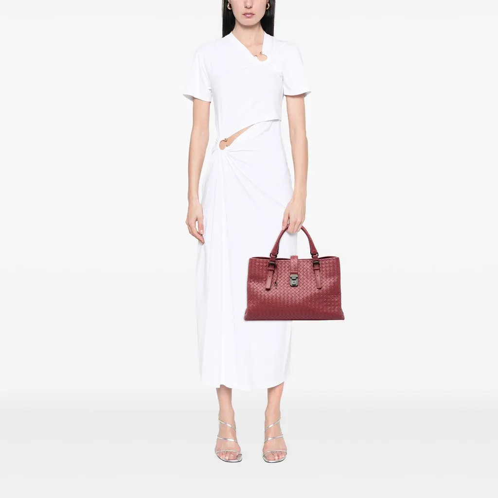Bottega Veneta Medium Nappa Intrecciato Roma Tote Red Leather Very good - Box View