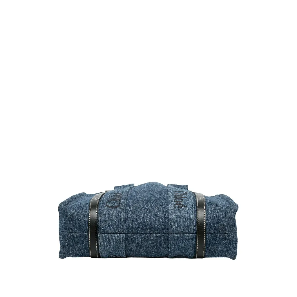 Chloé Medium Denim Woody Tote Blue Denim Very good - Inside View