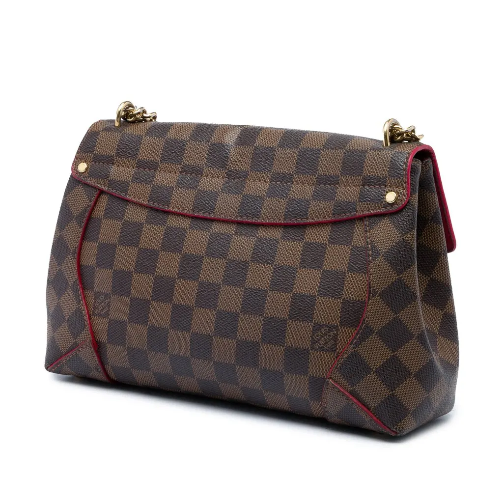 Louis Vuitton Damier Ebene Caissa Clutch Brown Canvas Good - Back View