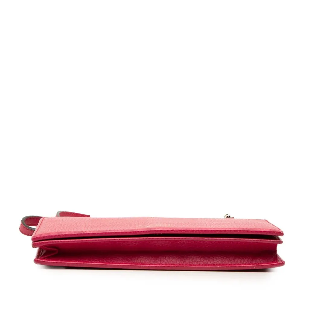 Gucci Dollar Calfskin Swing Wallet On Strap Pink Leather Very good - Inside View