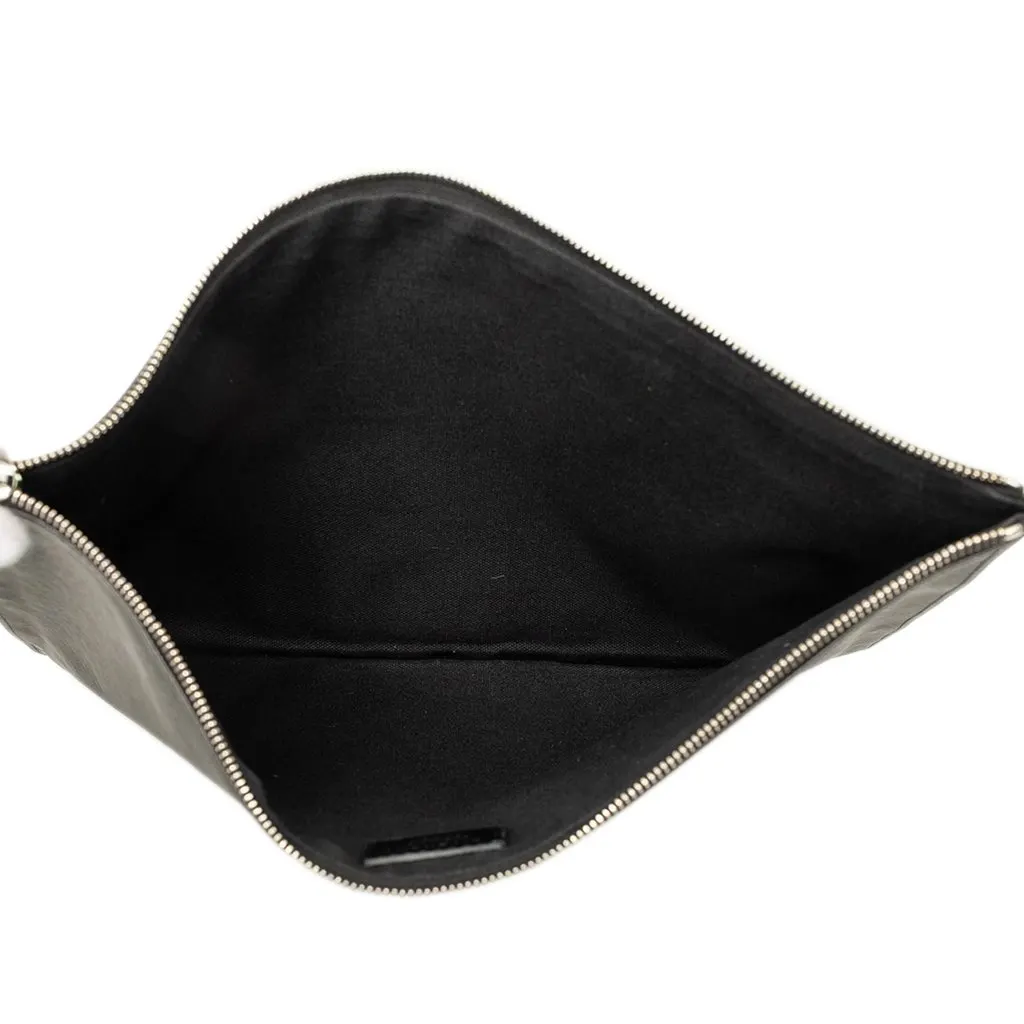 Givenchy Bambi Printed Leather Zip Clutch Black Leather Very good - Model View