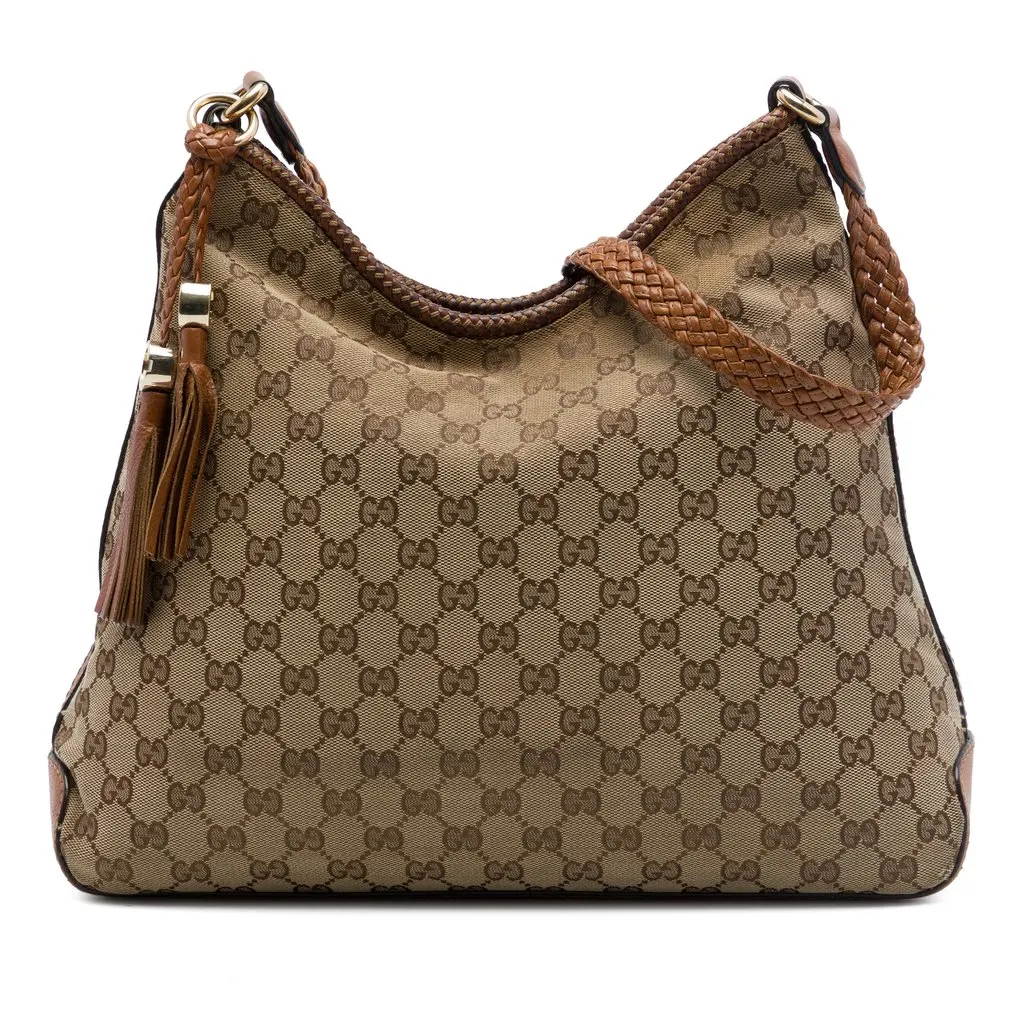 Gucci GG Canvas Marrakech Shoulder Bag Beige Very good - Front View