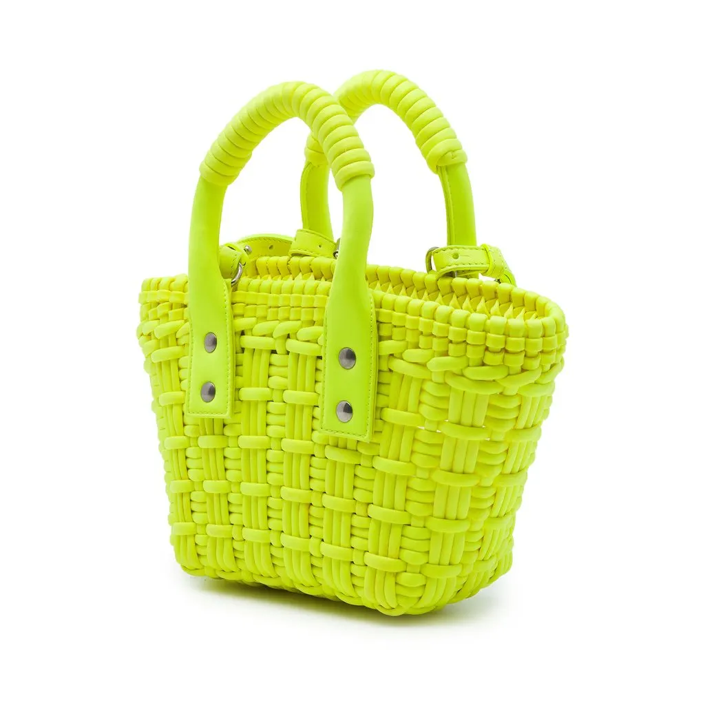Balenciaga Faux Leather Bistro Basket Bag XXS Yellow Very good - Back View