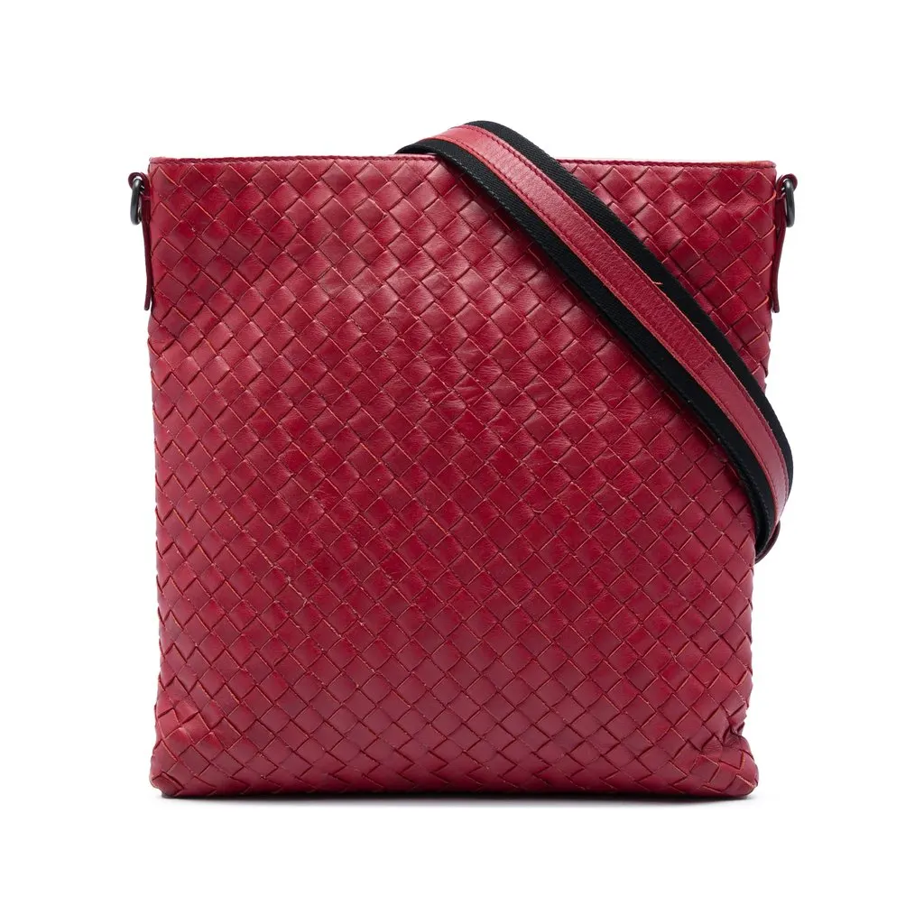 Bottega Veneta Nappa Intrecciato VN Crossbody Red Leather Very good - Front View