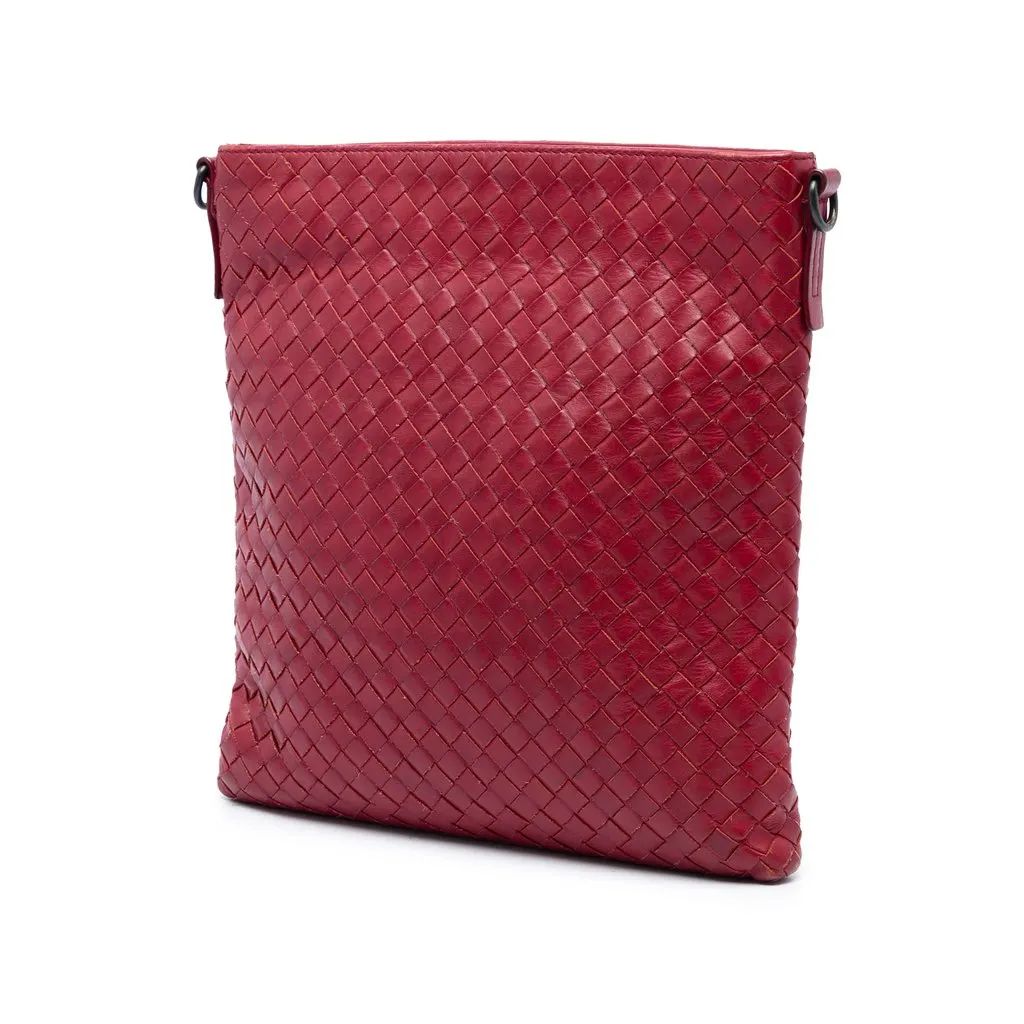 Bottega Veneta Nappa Intrecciato VN Crossbody Red Leather Very good - Back View
