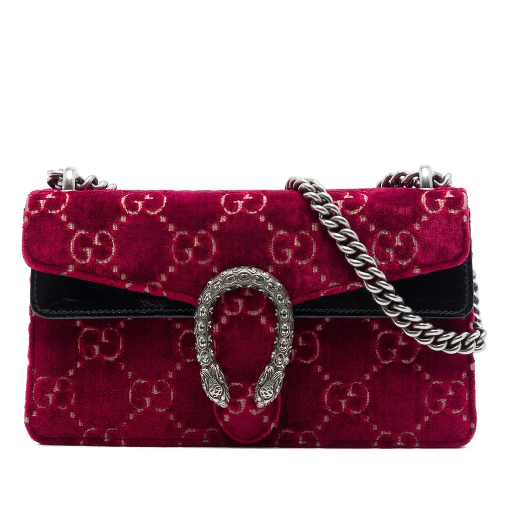 Gucci Medium GG Velvet Dionysus Crossbody Red Very good - Front View