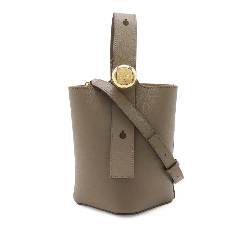 LOEWE Mini Leather Pebble Bucket Bag