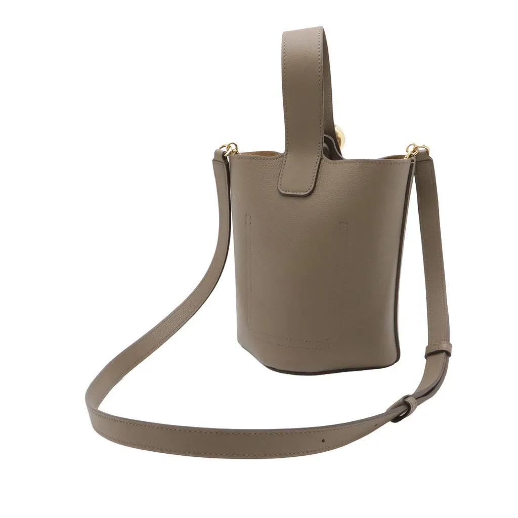 LOEWE Mini Leather Pebble Bucket Bag Brown Leather Very good - Back View
