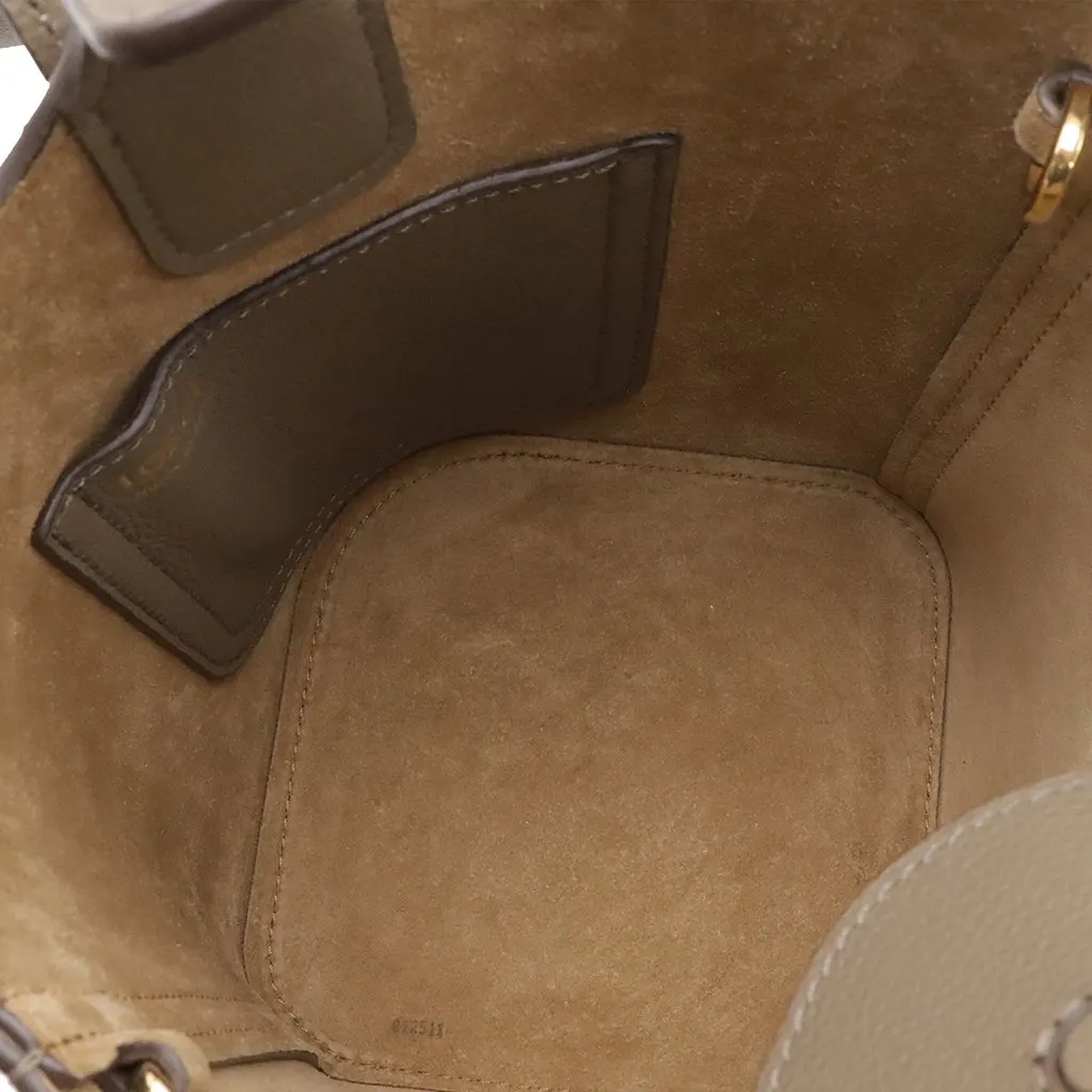 LOEWE Mini Leather Pebble Bucket Bag Brown Leather Very good - Inside View