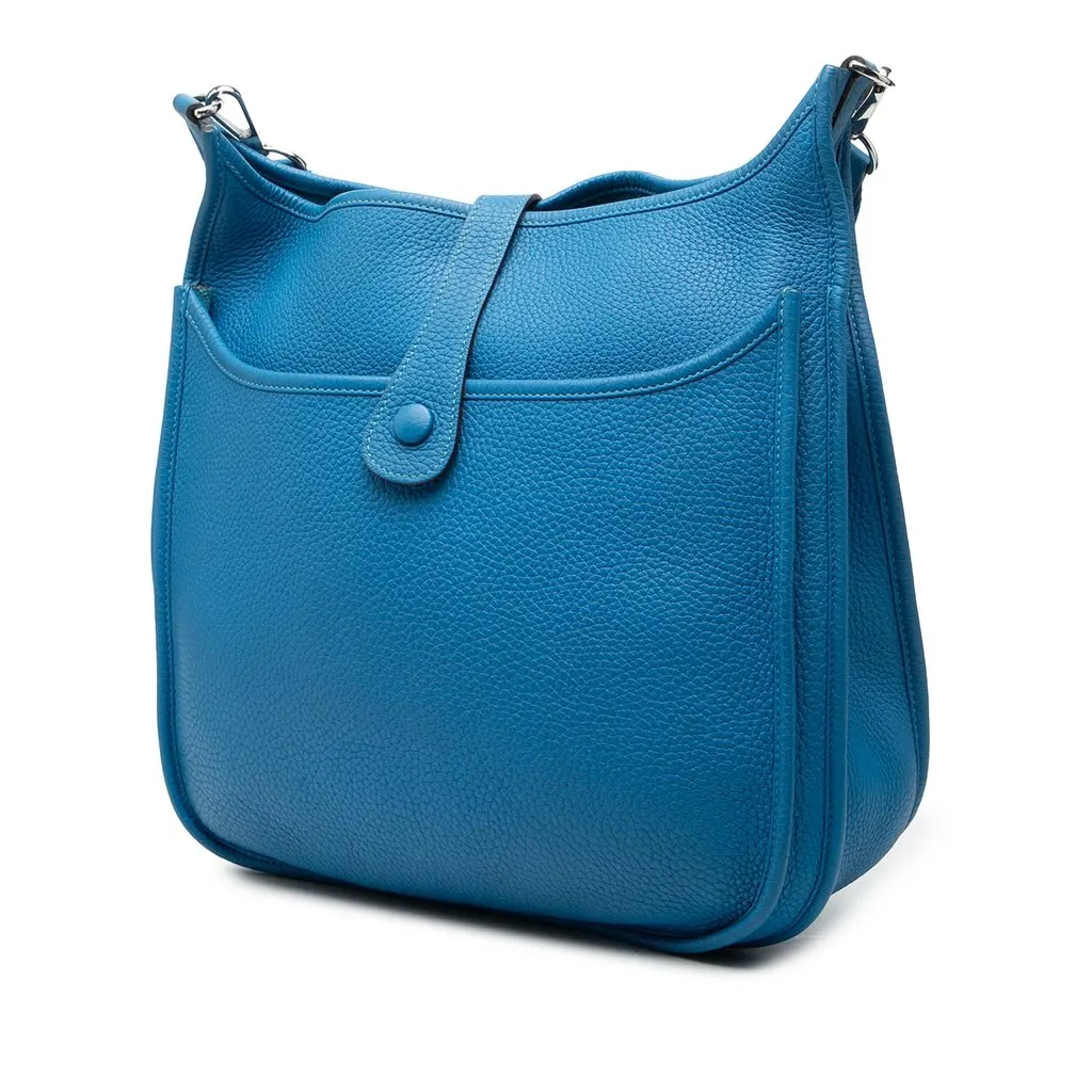 Hermès Clemence Evelyn III GM Blue Leather Very good - Back View