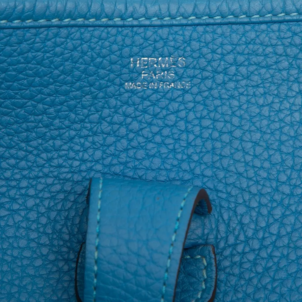 Hermès Clemence Evelyn III GM Blue Leather Very good - Box View