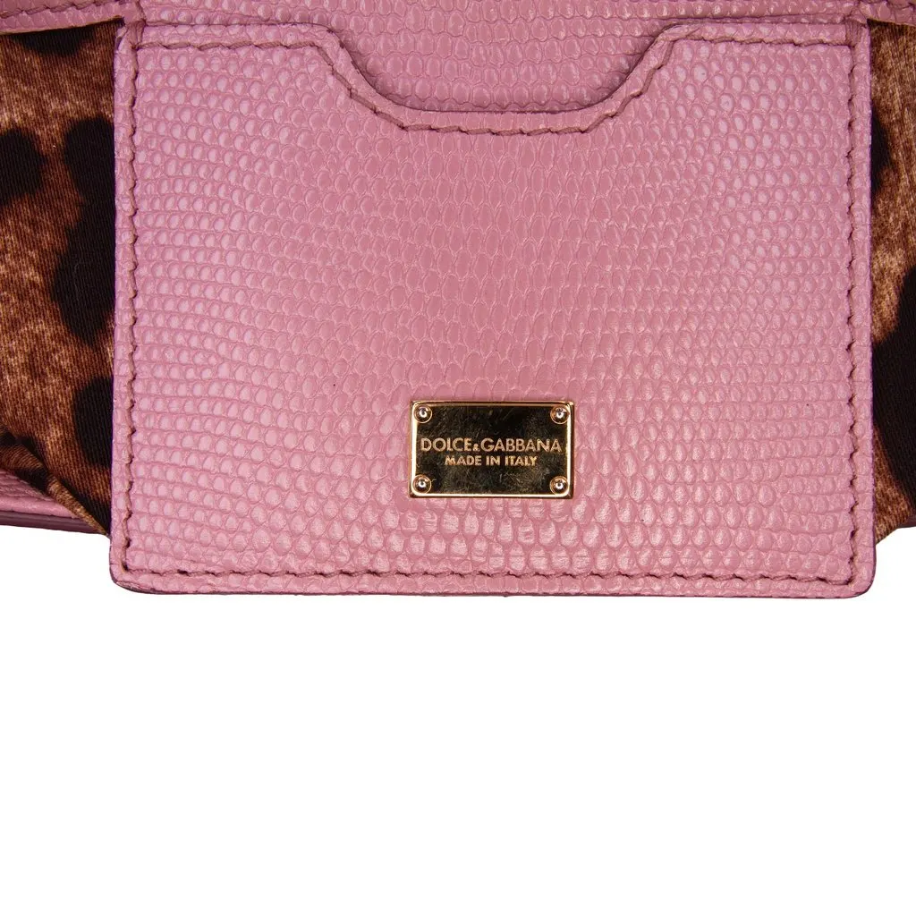 Dolce & Gabbana Medium Lizard Embossed Calfskin Miss Sicily Satchel Pink Leather Good - Box View