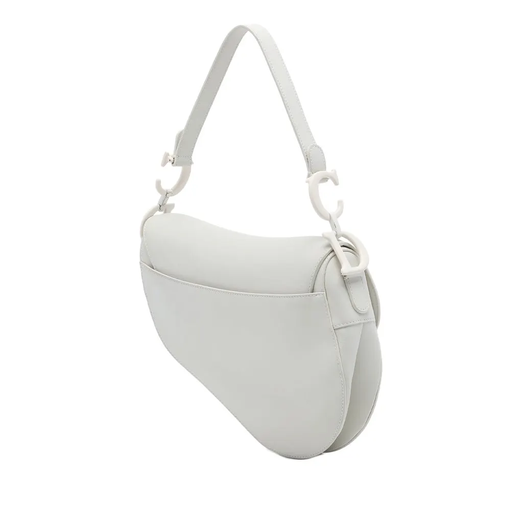 Dior Ultra Matte Calfskin Saddle Bag White Leather Very good - Back View