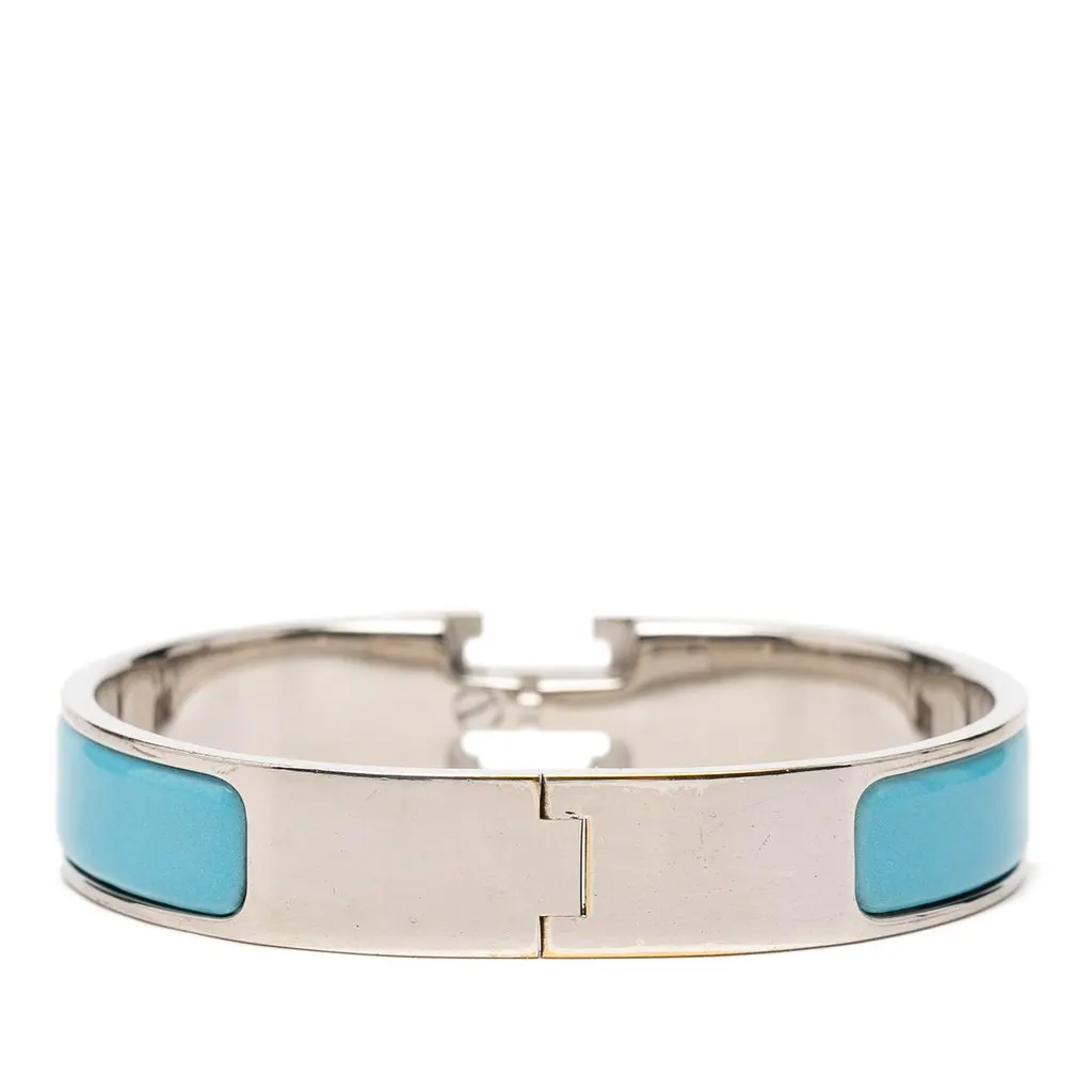 Hermès Narrow Enamel Clic H Bracelet PM Blue Very good - Inside View