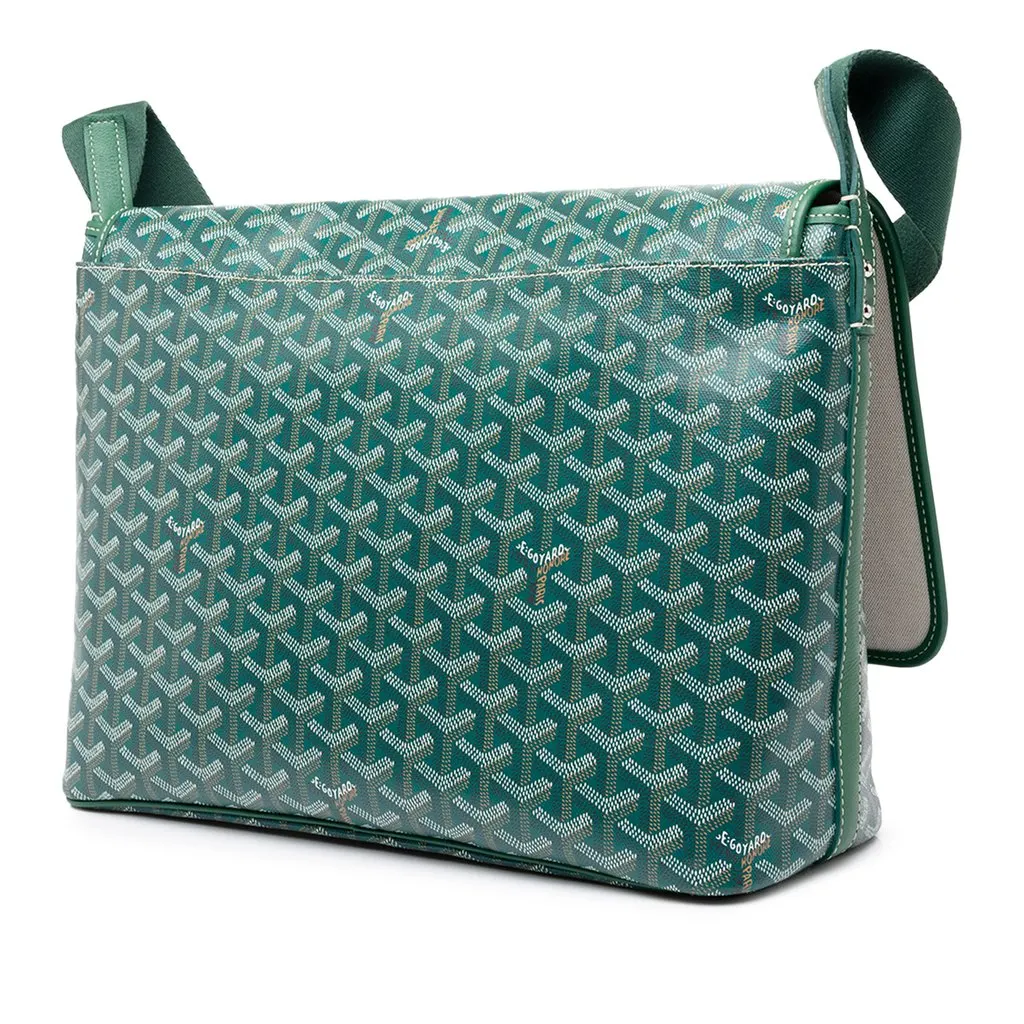 Goyard Goyardine Capetien MM Messenger Green Canvas Very good - Back View