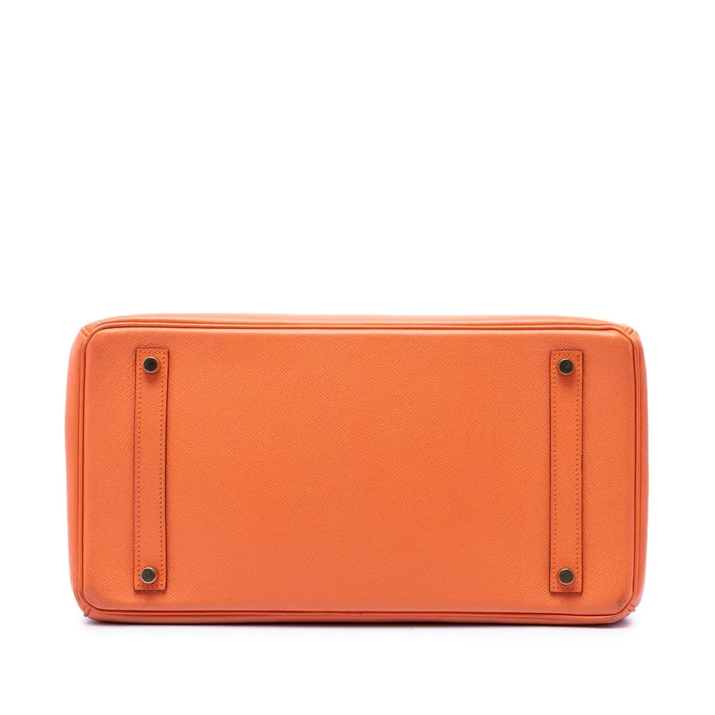 Hermès Epsom Birkin Retourne 35 Orange Leather Good - Inside View