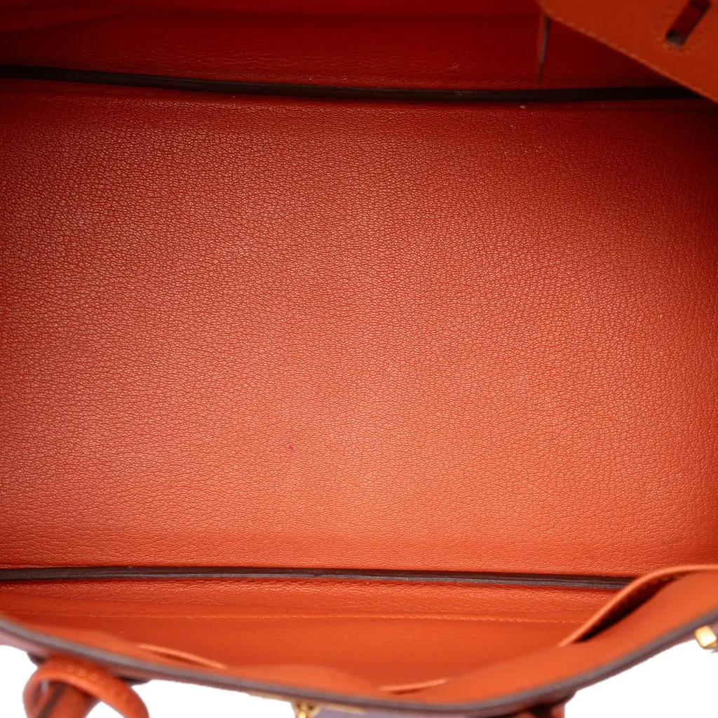 Hermès Epsom Birkin Retourne 35 Orange Leather Good - Model View