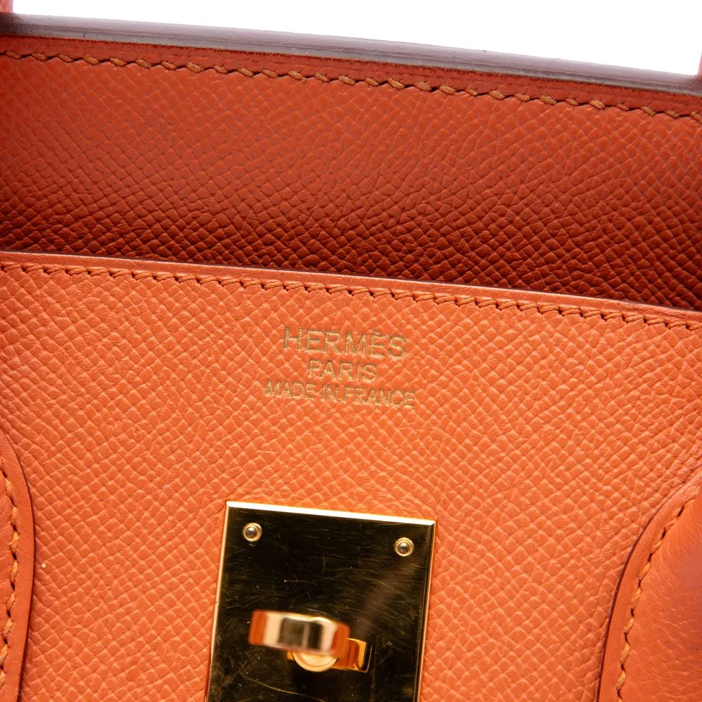 Hermès Epsom Birkin Retourne 35 Orange Leather Good - Box View