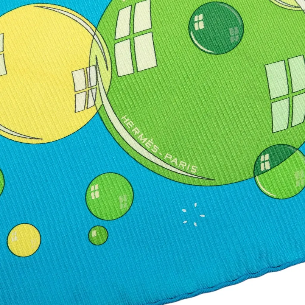 Hermès Bal de Bulles Silk Scarf 45 Blue Silk Very good - Inside View