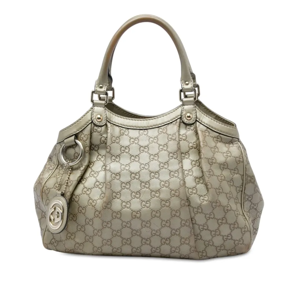 Gucci Medium Guccissima Sukey Tote Gold Leather Good - Front View
