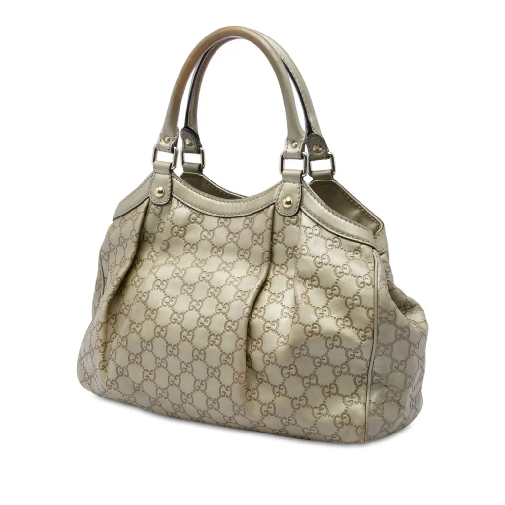 Gucci Medium Guccissima Sukey Tote Gold Leather Good - Back View