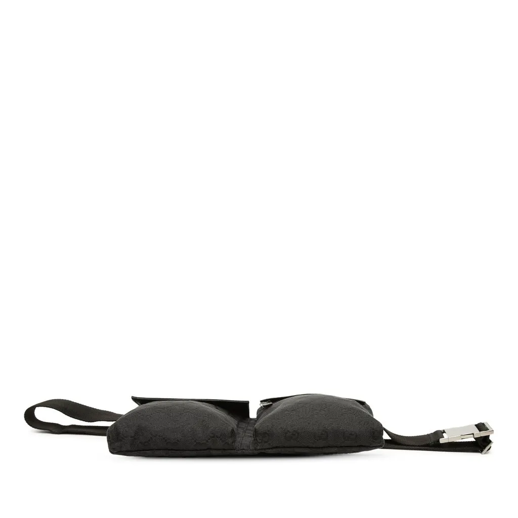 Gucci GG Canvas Double Pocket Belt Bag Black Very good - Inside View