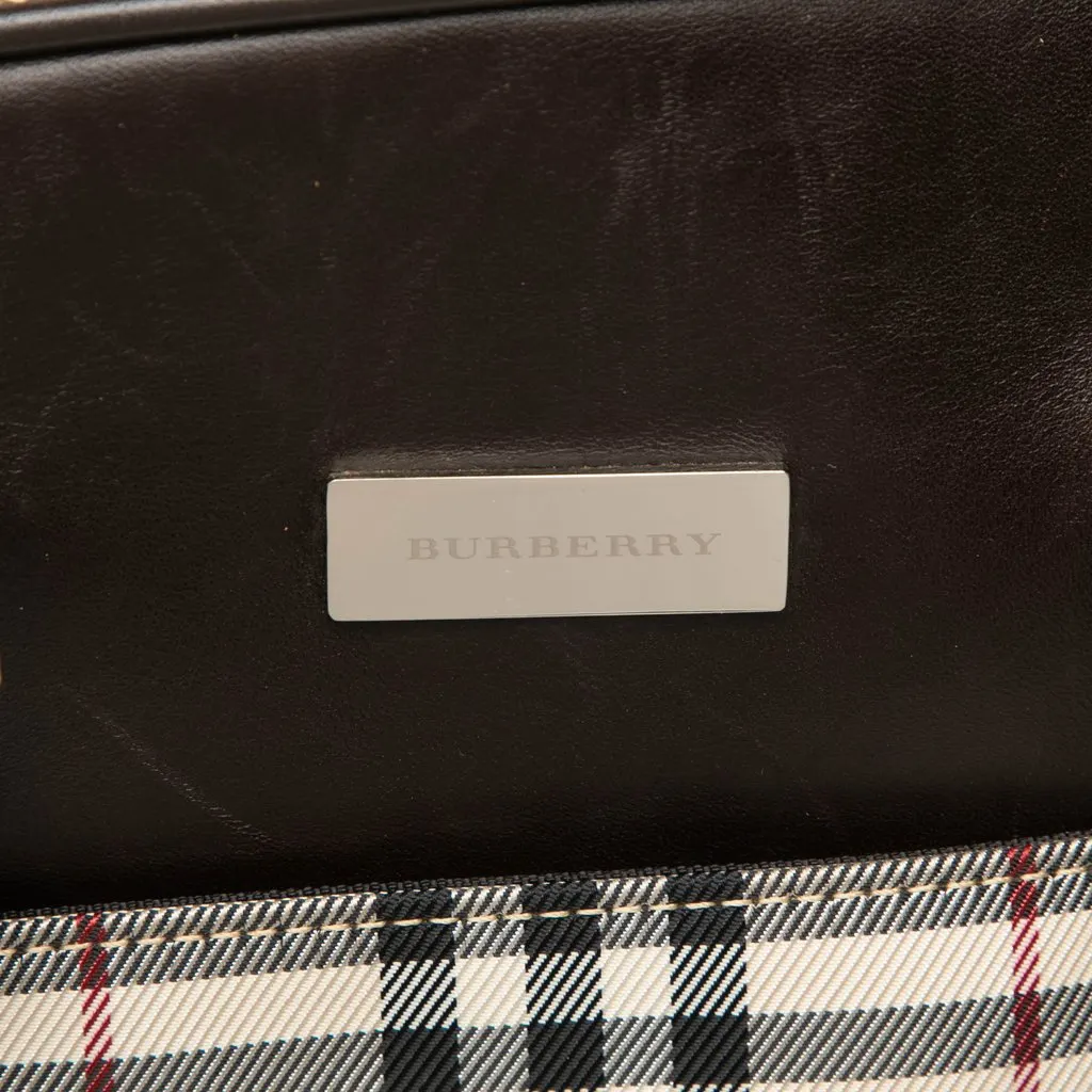 Burberry House Check Canvas Boston Bag Beige Canvas Good - Box View