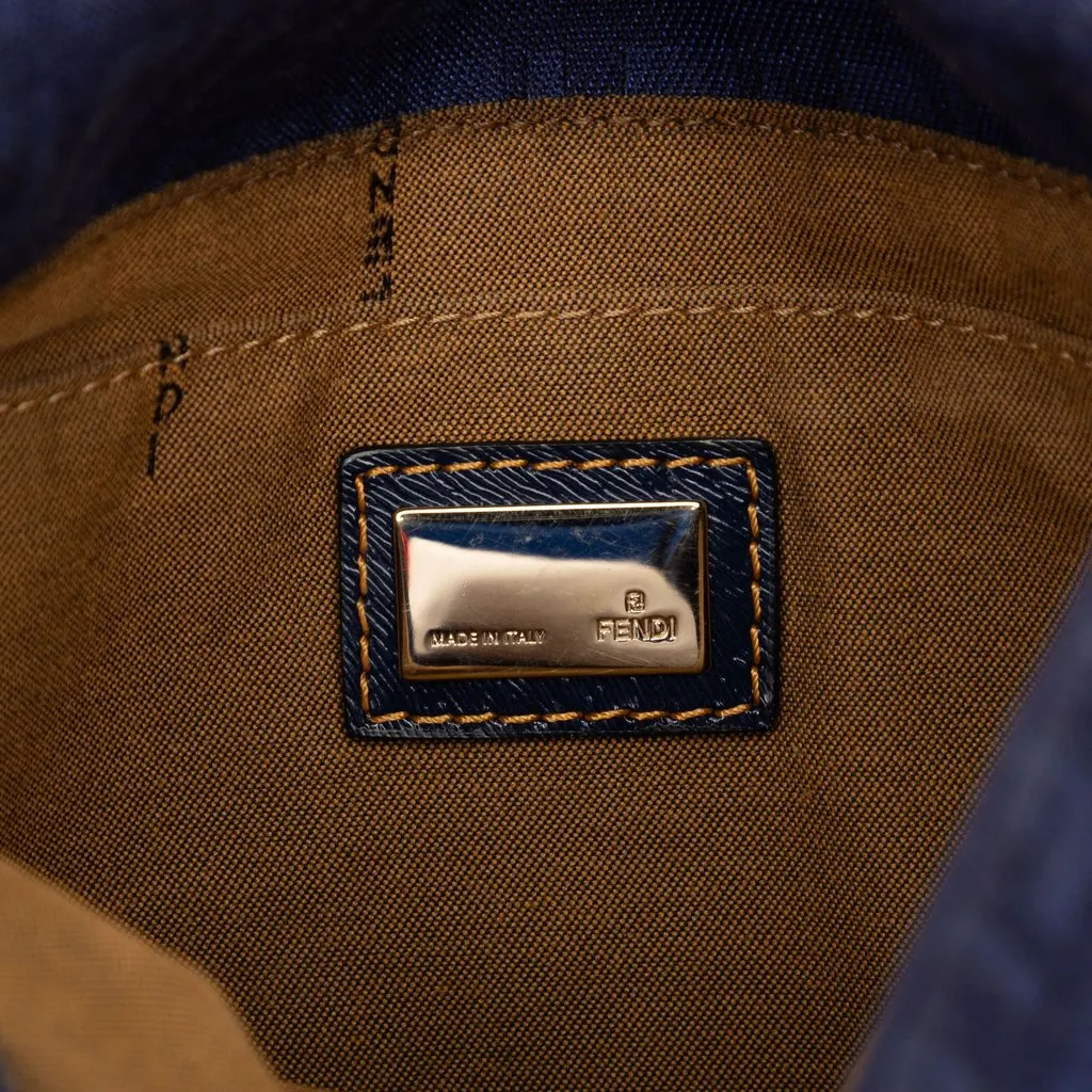 Fendi Zucchino Canvas Crossbody Blue Good - Box View