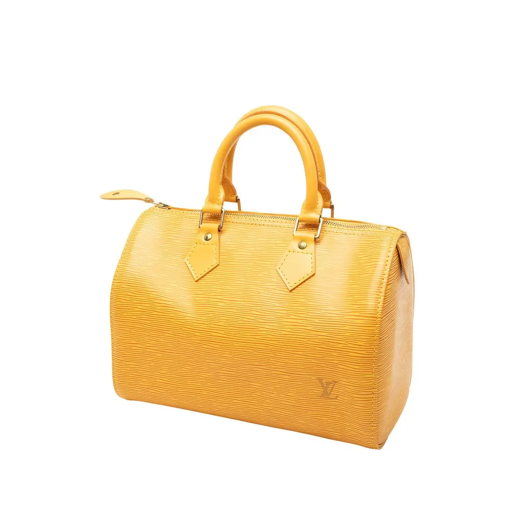 Louis Vuitton Epi Speedy 25 Yellow Leather Good - Back View
