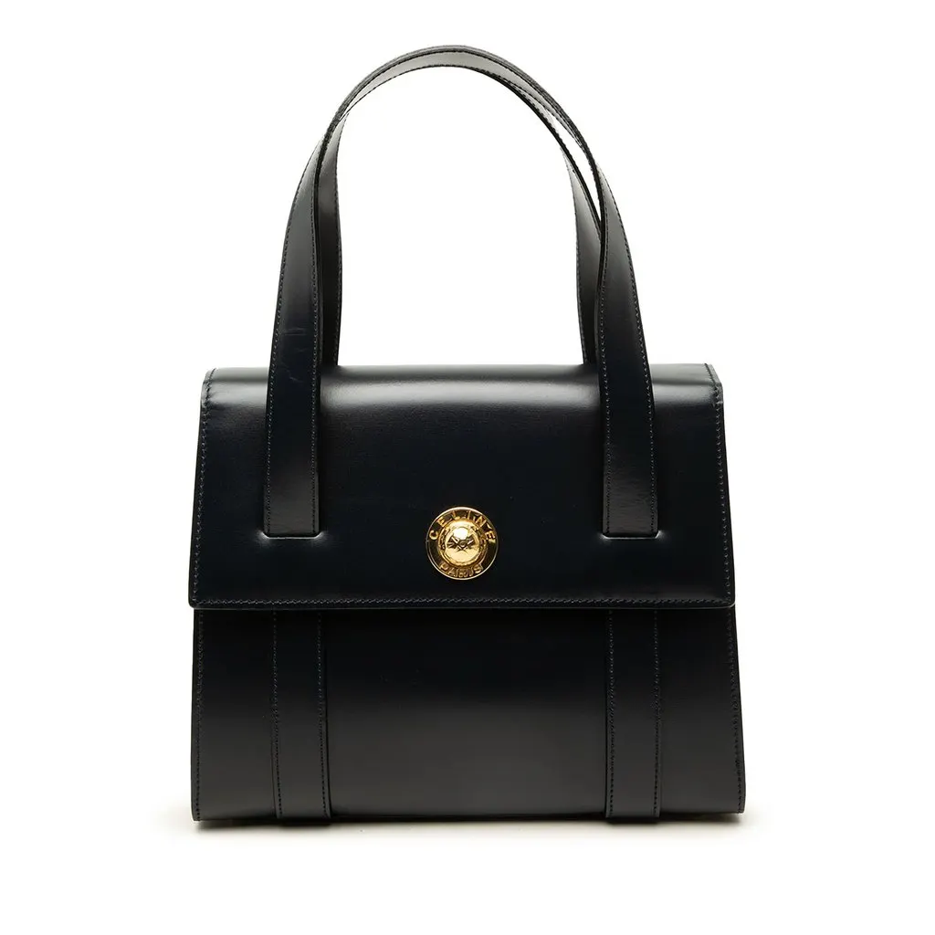 Celine Smooth Calfskin Starball Handbag Black Leather Good - Front View