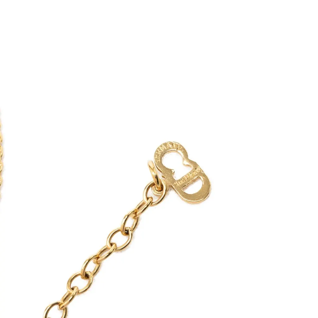 Dior Gold Plated CD Logo Pendant Necklace Gold Metal Very good - Box View