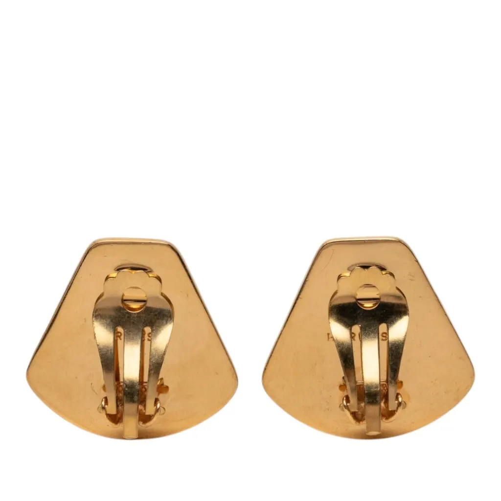 Hermès Enamel Jockey Cloisonne Clip On Earrings Green Very good - Back View