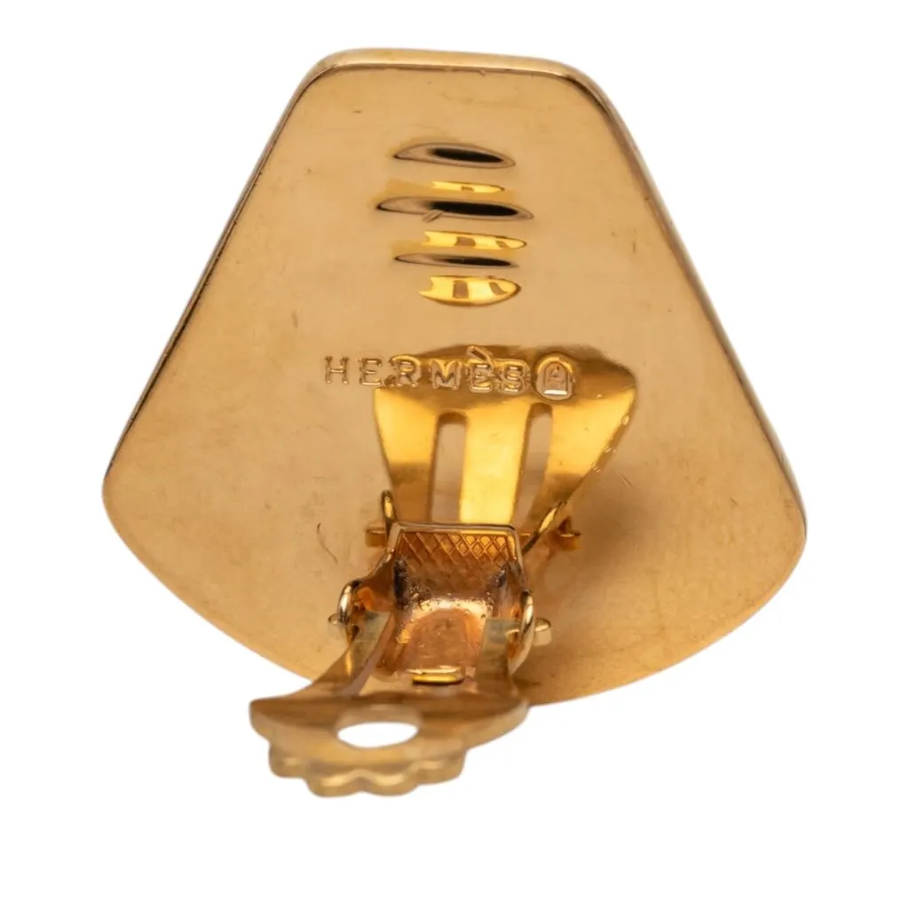 Hermès Enamel Jockey Cloisonne Clip On Earrings Green Very good - Inside View