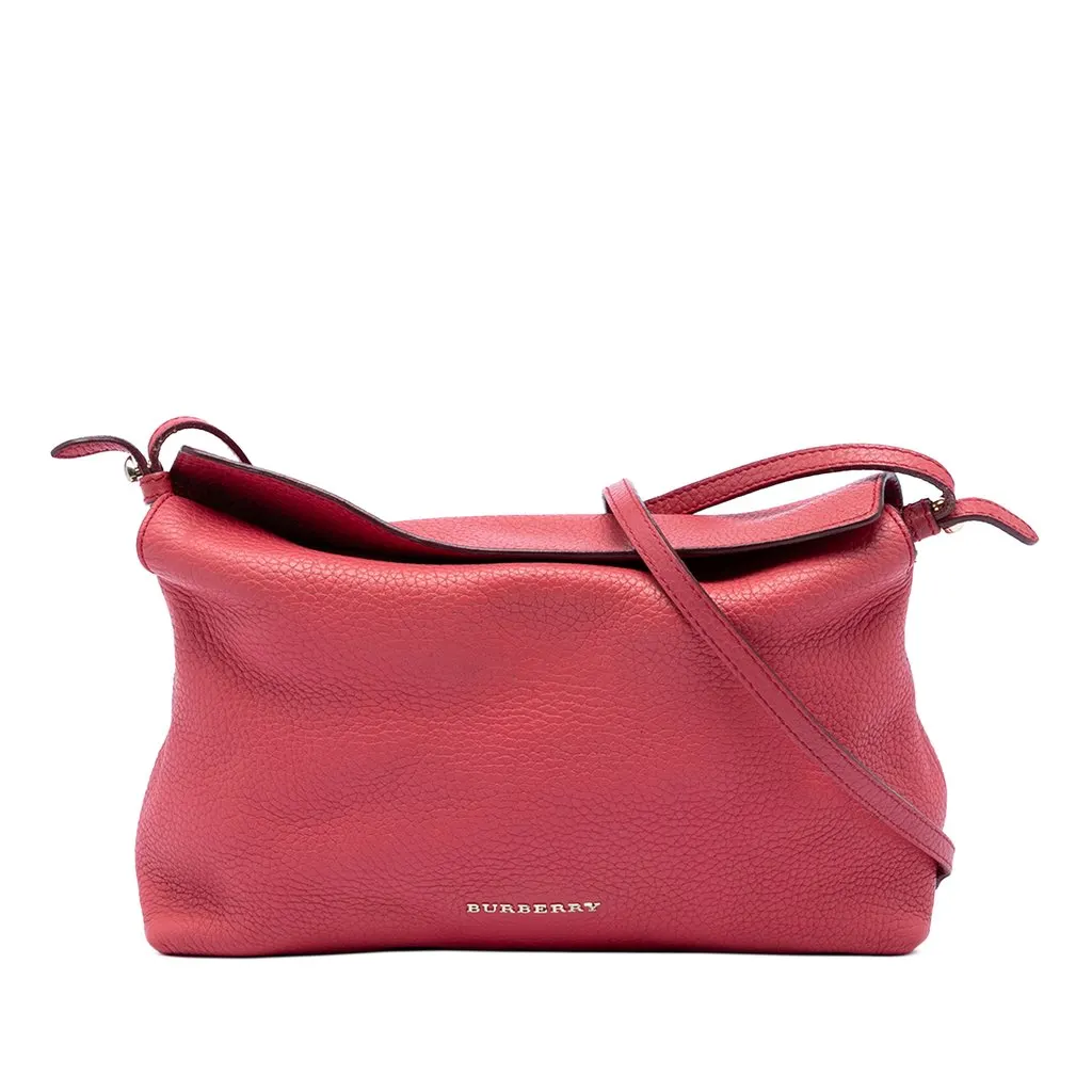 Burberry Grained Calfskin Leah Crossbody Pink Leather Good - Front View