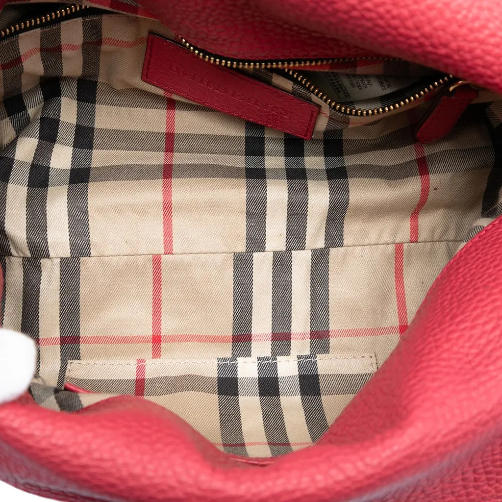 Burberry Grained Calfskin Leah Crossbody Pink Leather Good - Model View