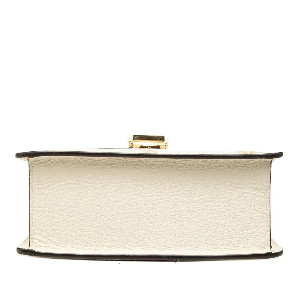 Gucci Mini Calfskin Bee Star Web Sylvie Top Handle Bag White Leather Very good - Inside View