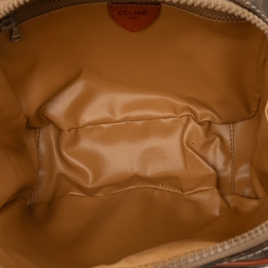 Celine Macadam Coated Canvas Crossbody Brown Very good - Model View