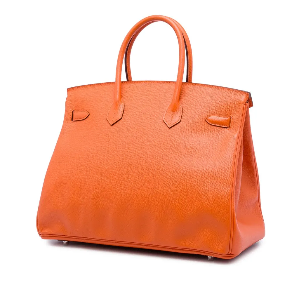 Hermès Epsom Birkin Retourne 35 Orange Leather Very good - Back View