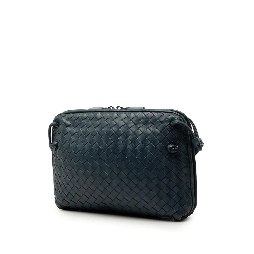 Bottega Veneta Nappa Intrecciato Nodini Crossbody Blue Leather Very good - Back View