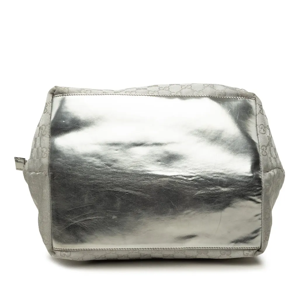 Gucci GG Canvas Web Tote Silver Canvas Very good - Inside View