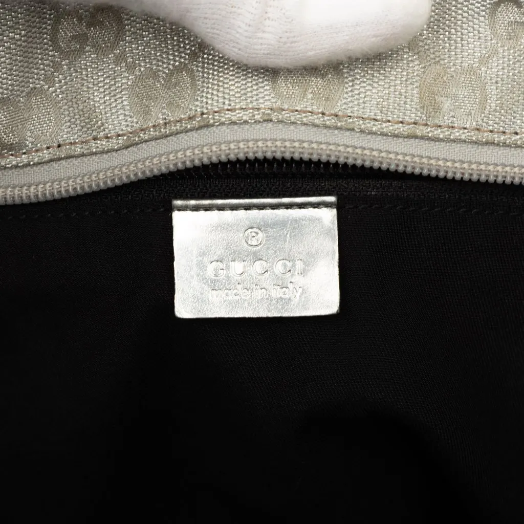 Gucci GG Canvas Web Tote Silver Canvas Very good - Box View