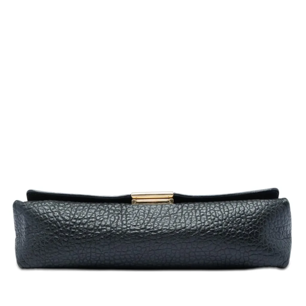 Burberry Medium Grained Calfskin Mildenhall Crossbody Black Leather Very good - Inside View