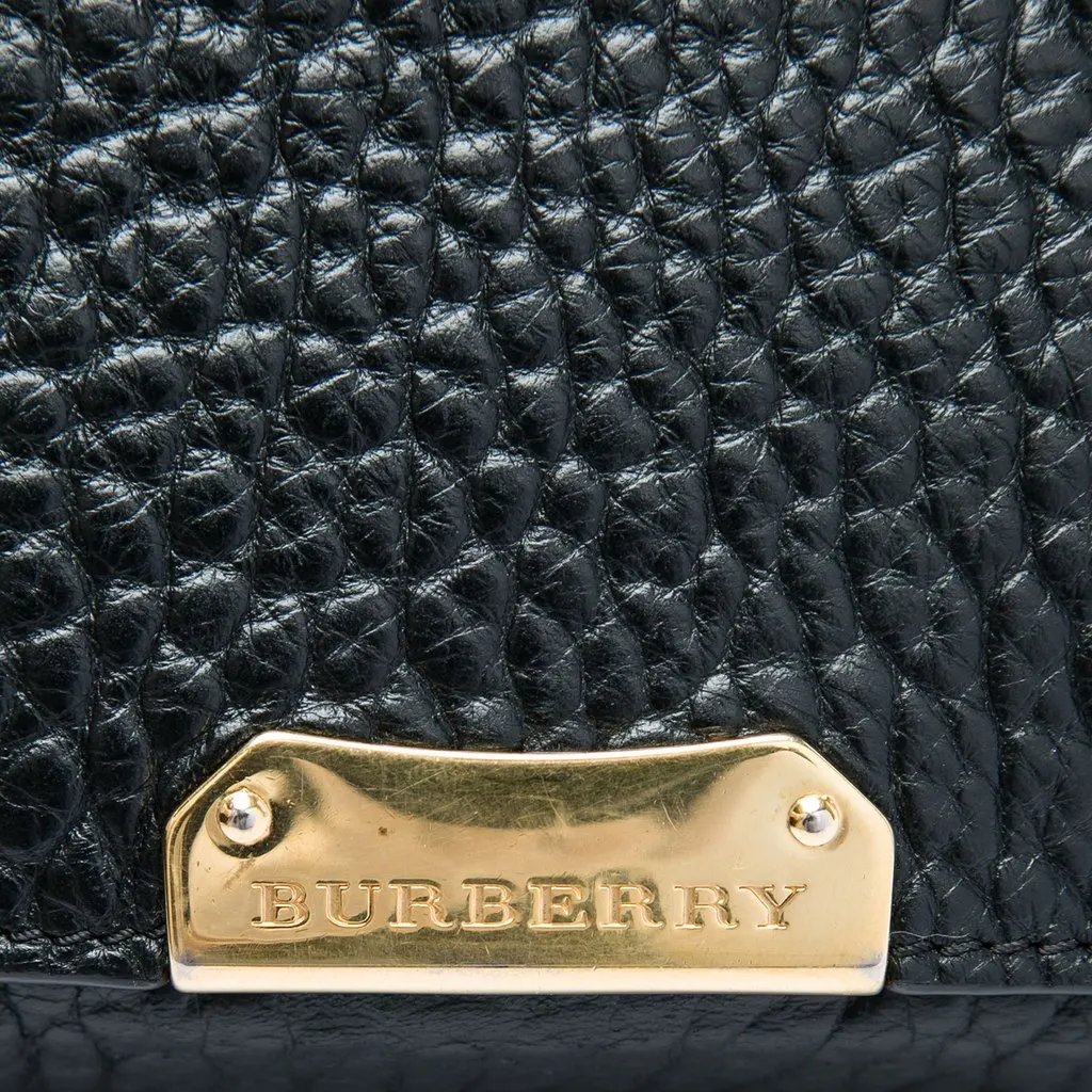 Burberry Medium Grained Calfskin Mildenhall Crossbody Black Leather Very good - Box View