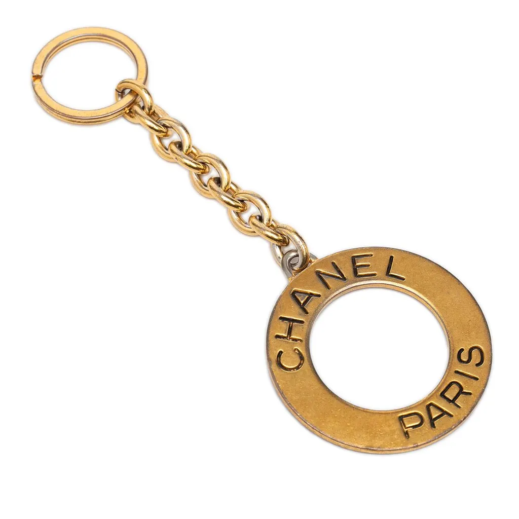 Chanel Gold Plated Logo Key Ring Gold Metal Very good - Back View